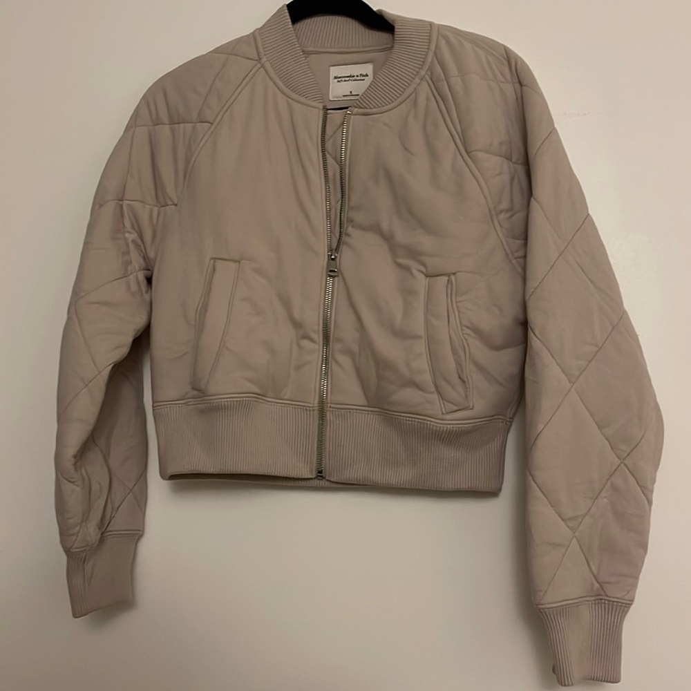 Cropped cotton bomber jacket